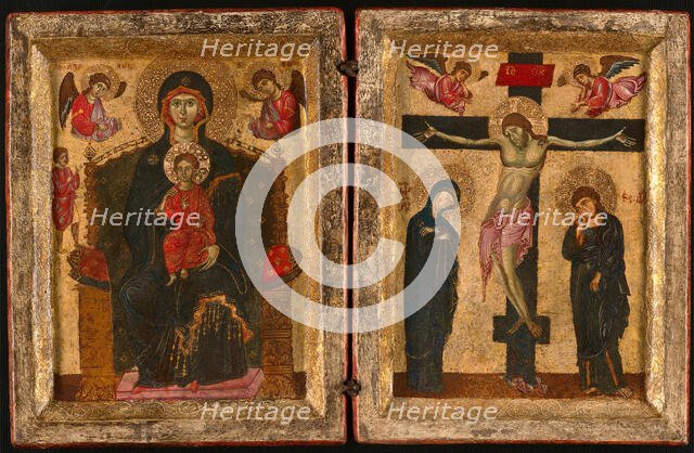 Diptych of the Virgin and Child Enthroned and the Crucifixion, 1275/85. Creator: Unknown.