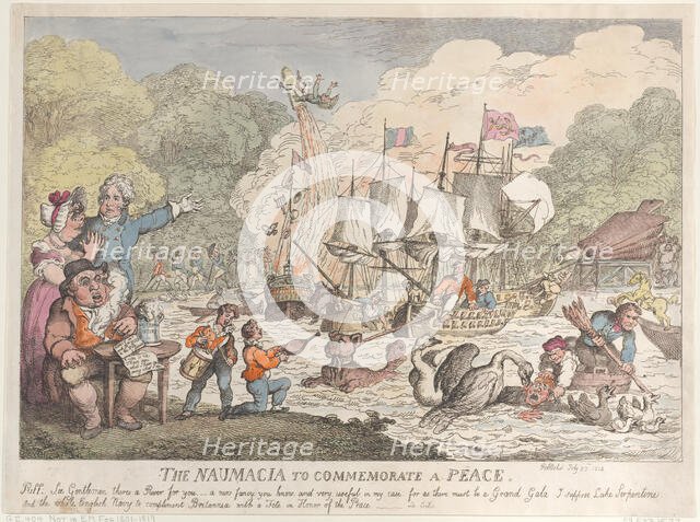 The Naumacia to Commemorate a Peace, July 23, 1814., July 23, 1814. Creator: Thomas Rowlandson.