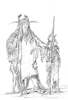 Portrait of 'Eagle Ribs', Native American Man, 1841.Artist: Myers and Co