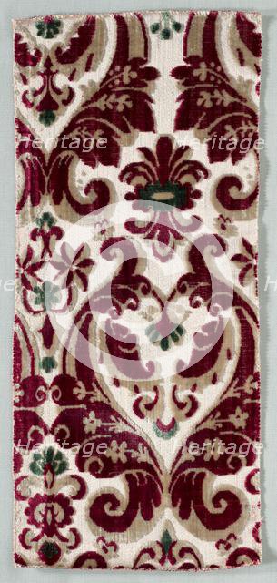 Velvet Fragment, late 1600s. Creator: Unknown.