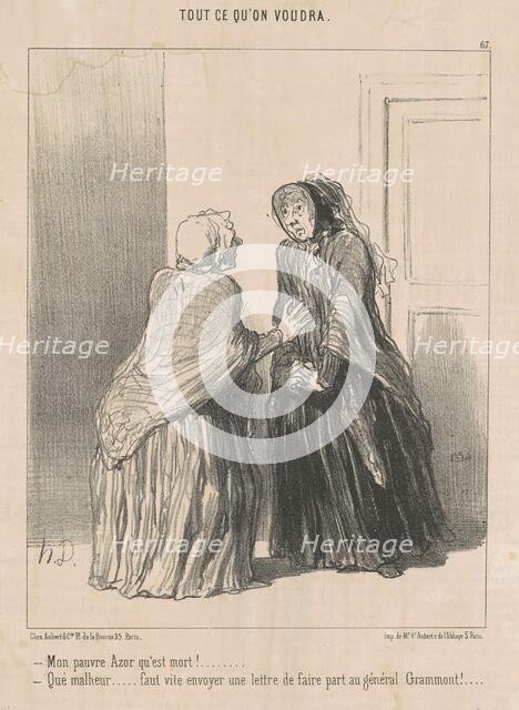 Mon pauvre Azor qu'est mort! ..., 19th century. Creator: Honore Daumier.