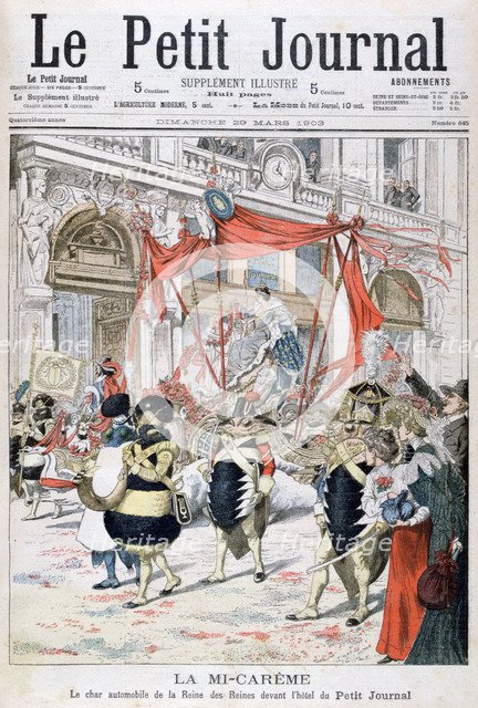 Mid-Lent carnival float of the queen of the queens, 1903. Artist: Unknown