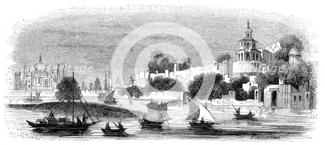 Town and fort of Agra, 1847. Artist: Robinson