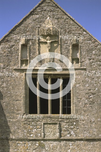 Crucifixion on the gatehouse, Cleeve Abbey, Somerset, 1999. Artist: J Bailey