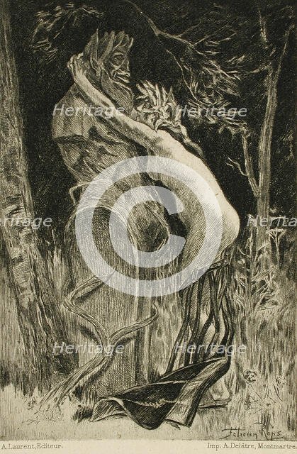 Curieuse, 1885. Creator: Félicien Rops.