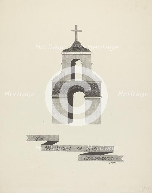 San Antonio de Pala - Campanario, 1935/1942. Creator: James Jones.