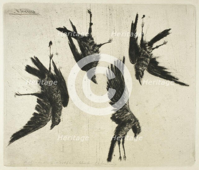 The Four Dead Ravens, c. 1888. Creator: Henri-Charles Guerard.