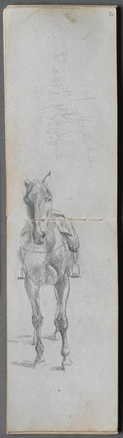 Sketchbook, page 56 & 57: Study of a Horse. Creator: Ernest Meissonier (French, 1815-1891).