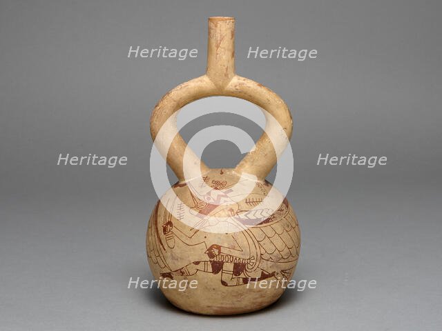 Stirrup Spout Vessel Depicting Costumed Runners, 100 B.C./A.D. 500. Creator: Unknown.