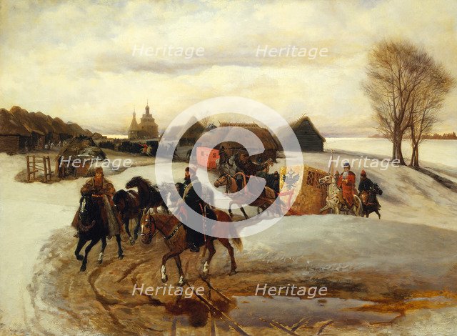 The Spring Pilgrimage of the Tsarina at the Time of Tsar Alexis I Mikhailovich, 1868. Artist: Schwarz, Vyacheslav Grigoryevich (1838-1869)