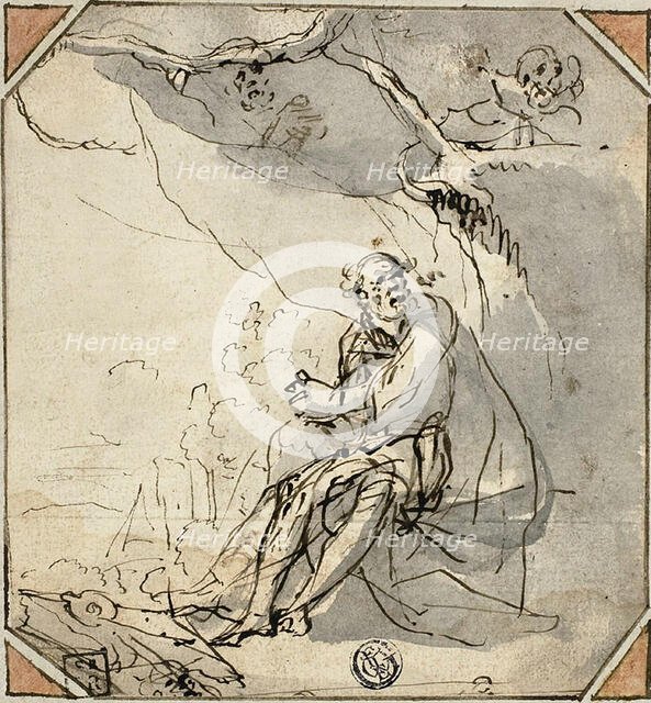 Hermit Saint in Cave, n.d. Creator: Unknown.