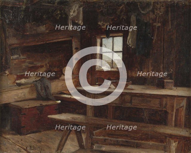 Tuvan interior from aland, 1871. Creator: Karl Emanuel Jansson.