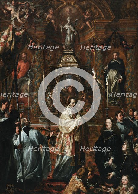Eucharistic Adoration by King Charles II of Spain, 1683. Creator: Ruíz González, Pedro (c. 1638-1706).