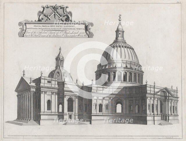 View of the Cathedral Church of St. Paul's, London, Plate 8 from: A Catalogue of t..., 1726 or 1749. Creator: Jacob Schijnvoet.