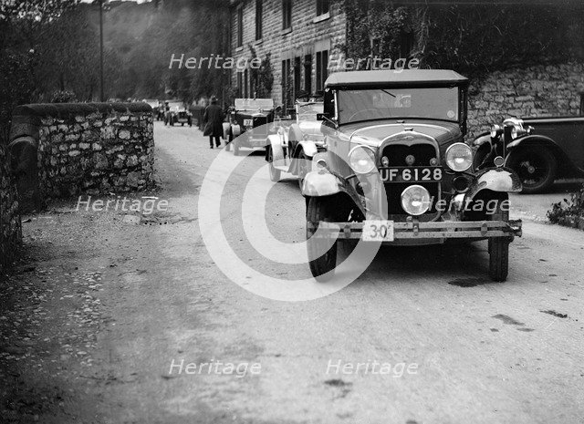 Ford Model A of EAL Midgely and Morris Cowley at the MCC Sporting Trial, 1930. Artist: Bill Brunell.