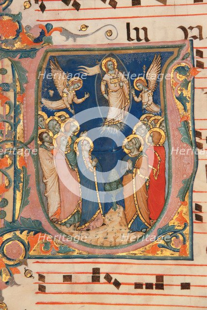 Sheet from a Carthusian gradual, ca 1368.