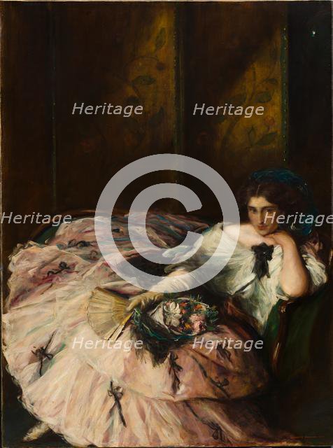 Souvenir of an "International Ball" (Portrait of Miss Kathleen Bruce), 1907. Creator: Charles Hasslewood Shannon (British, 1863-1937).