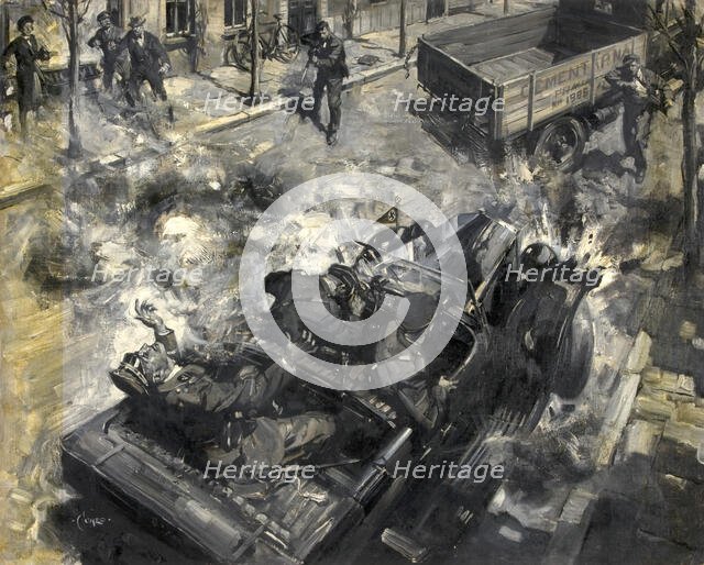 Assassination of Reinhard Heydrich, c1942. Creators: Central Office of Information, Terence Tenison Cuneo.