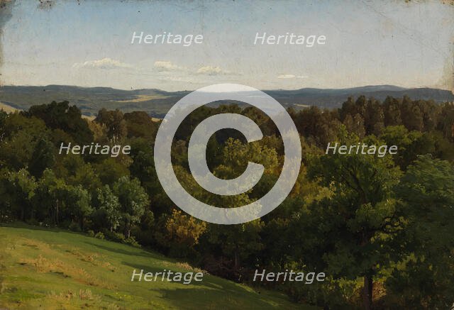 View from the mountain, exercise, 1855. Creator: Werner Holmberg.