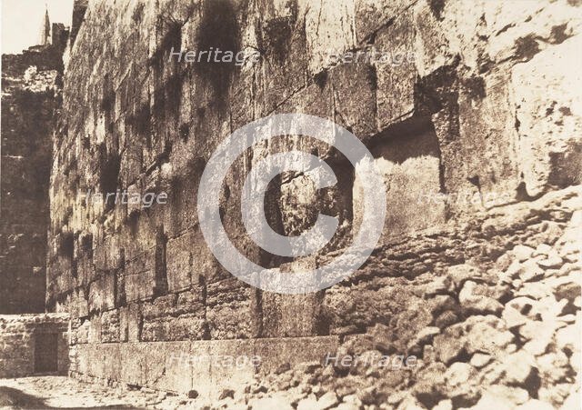 Jérusalem, Enceinte du Temple, Côté Ouest, Heit-el-Morharby, 1854. Creator: Auguste Salzmann.