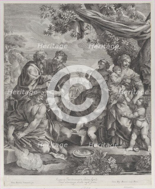 Allegorical scene with a sacrificial lamb, 1640-70. Creator: Giovanni Battista Bonacina.
