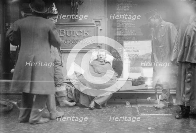 Fireman overcome -- subway fire, 1/6/15, 1915. Creator: Bain News Service.