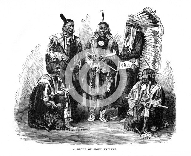 'A Group of Sioux Indians', 1872. Artist: Unknown