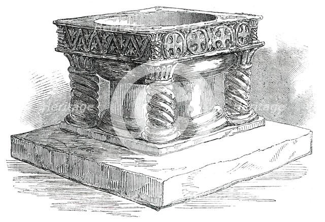 New Font for Easton Church, near Winchester, 1850.  Creator: Unknown.