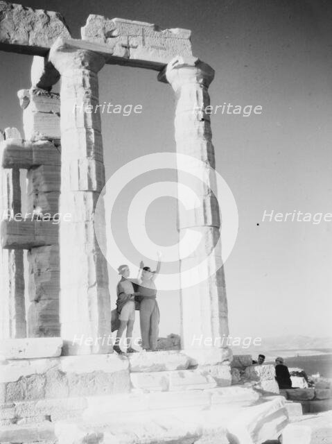 Kanellos dance group at ancient sites in Greece, 1929 Creator: Arnold Genthe.