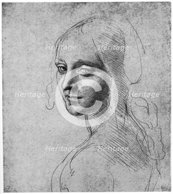 Study of a girl's head, c1483 (1954). Artist: Leonardo da Vinci