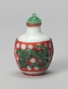 Snuff Bottle with the Mythical Creature "Qilin", Qing dynasty (1644-1911), 1800-1870. Creator: Unknown.