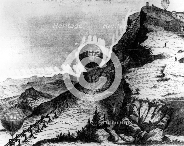 Thayer's aerial railway, 1890. Artist: Unknown