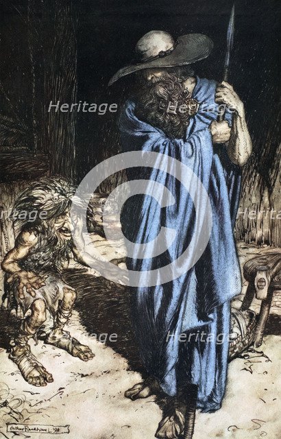 'Mime and the Wanderer', 1924.  Artist: Arthur Rackham