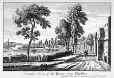 View of the River Thames from Chelsea, London, 1750.                                                 Artist: Jean Baptiste Claude Chatelain