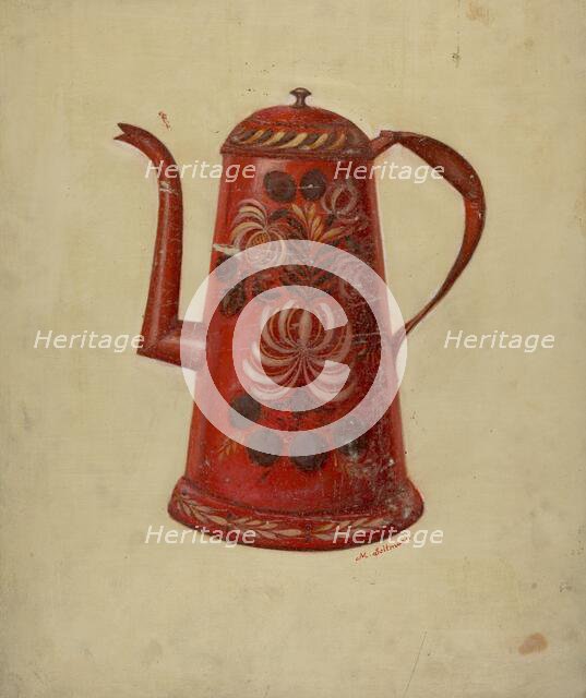 Toleware Coffee Pot, c. 1936. Creator: Max Soltmann.