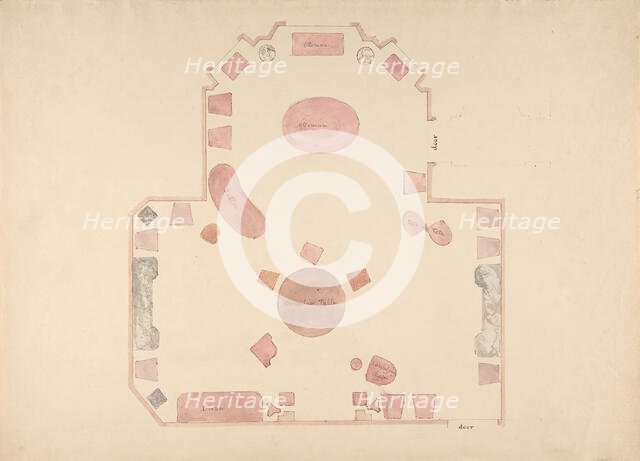 Plan of a Room, early 19th century. Creator: Anon.
