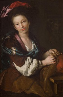 Sewing Woman, 1700 - 1738. Creator: Antonio Amarosi.