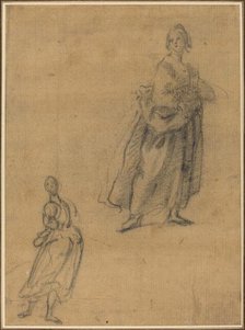 Two Studies of a Standing Woman, early 17th century. Creator: Unknown.