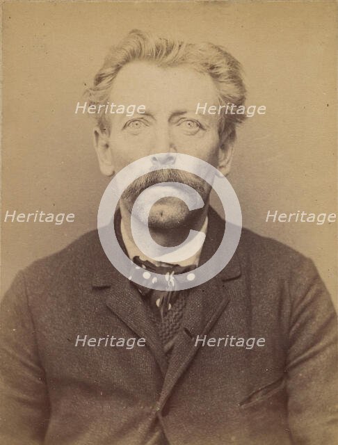 Bourlard. Joseph, Anselme. 45 ou 46 ans, né à Biemme (Belgique). Piqueur de grès. Anarchis..., 1894. Creator: Alphonse Bertillon.