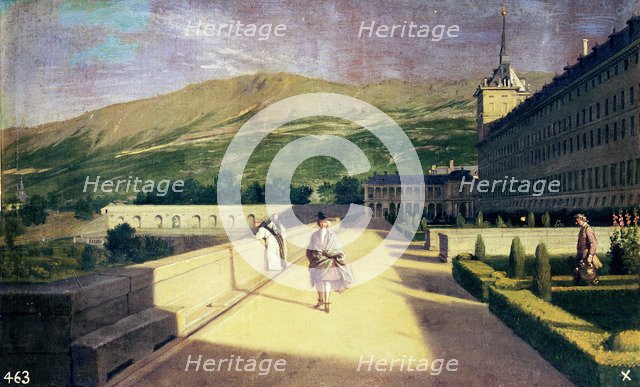  'The Garden of the monks in the Monastery of San Lorenzo del Escorial', oil on canvas by Miguel …