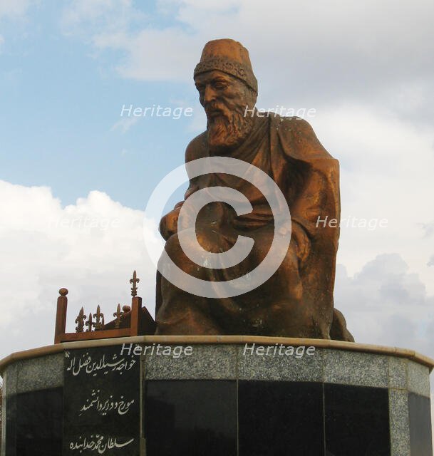 Statue of Rashid al-Din (1247-1318) in Hamadan, Iran. Creator: Anonymous.