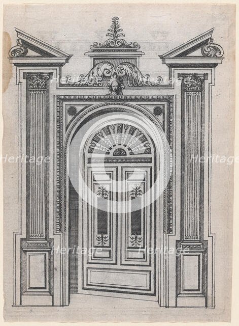 Design for a Door Frame, 1565-70. Creator: Jacques Androuet Du Cerceau.