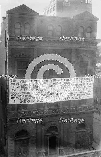 New York Bank Note Co. notice, 1913. Creator: Bain News Service.