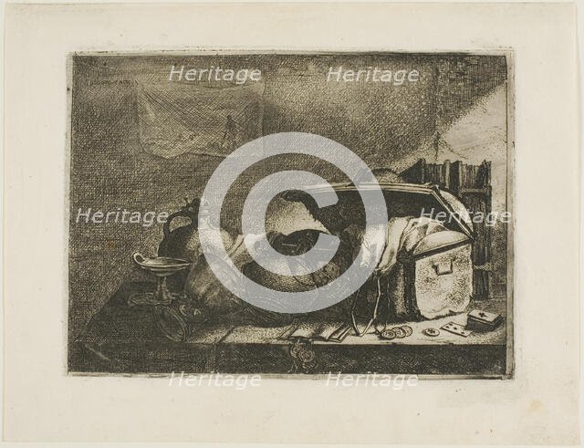 Still Life with Travelling Trunk, 1640s. Creator: Leonard Bramer.