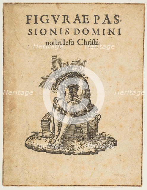 The Man of Sorrows Seated, title page of The Small Passion (copy).n.d. Creator: Johann Mommard.