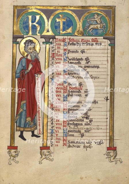 Zechariah; Psalter, about 1240-1250. Creator: Unknown.