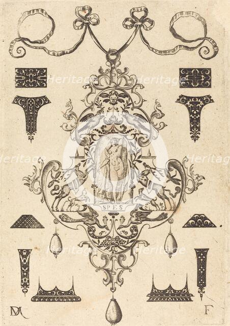 Large Pendant, Hope Standing at Centre, 1593. Creator: Daniel Mignot.