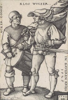 Standard Bearer and Drummer, 1544. Creator: Sebald Beham.