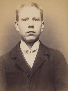 Billot. Eugène. 20 ans, né à La Charité (Nièvre). Tailleur d'habits. Anarchiste. 9/3/94. , 1894. Creator: Alphonse Bertillon.
