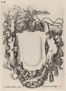 Cartouche with Infant Satyrs, 1647. Creator: Stefano della Bella.